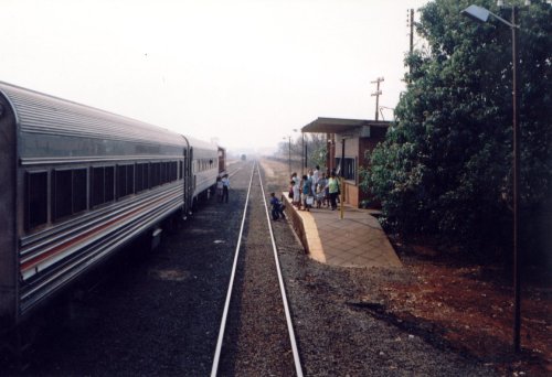 Jardinópolis (Nova) - A estação em 10/09/1997, dia da última viagem de trem de passageiros